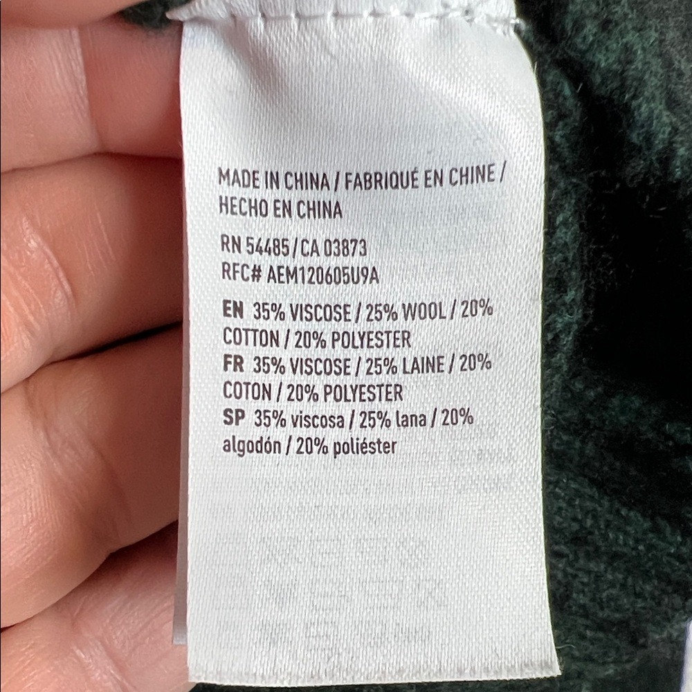 American Eagle Mens Seriously Soft Wool‎ Blend Striped Crewneck Sweater Green L - Picture 4 of 7